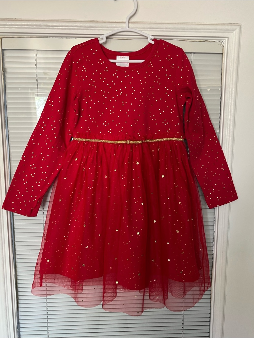 Nanna Andersson Red Glitter Star Tulle Dress Kids Costume Size 5 Dance Class